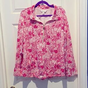 Lilly Pulitzer Skipper Popover 2XL - NWOT - Raspberry Rouge Animal Magnetism